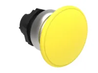 BOUTON COUP-DE-POING PLASTIQUE MOMENT. 40mm JAUNE