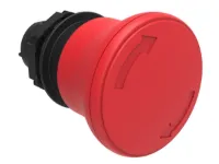 "BOUTON COUP-DE-POING PLASTIQUE A ACCROCHAGE, TOURNER POUR DEVER. 40mm ROUGE"