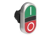 B.P. DBLE TOUCHE AFFLEURANT PLASTIQUE A INTERMITTENT AVEC 'I-O' VERT/ROUGE