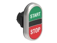 B.P. DBLE TOUCHE AFFLEURANT PLASTIQUE A INTERMITTENT AVEC 'START-STOP' VERT/ROUGE