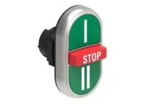 B.P. TRIPLE TOUCHE 2 AFF. ET 1 DEPASSANT A INTERMITTENT PLASTIQUE AVEC 'I/STOP/II' V/R/V