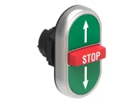 B.P. TRIPLE TOUCHE 2 AFF. ET 1 DEP. A IMPULS. PLASTIQUE AVEC 'FLECHE HAUT/ARRET/FLECHE BAS' V/R/V