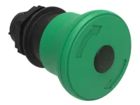 BOUTON COUP-DE-POING LUMINEUX A ACCROCHAGE POUSSER-TIRER 40MM VERT