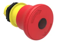 BOUTON COUP-DE-POING LUMINEUX A ACCROCHAGE POUSSER-TIRER 40MM ROUGE ISO 13850