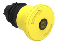 BOUTON COUP-DE-POING LUMINEUX A ACCROCHAGE POUSSER-TIRER 40MM JAUNE