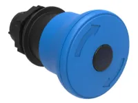 BOUTON COUP-DE-POING LUMINEUX A ACCROCHAGE POUSSER-TIRER 40MM BLEU