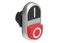 B.P. DBLE TOUCHE ILLUMINE A INTERMITTENT 1 AFFLEURANT ET 1 DEPASSANT AVEC 'I-O' NOIR/ROUGE