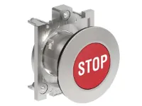 B.P. PLAT AFFLEURANT METAL. MOMENT. AVEC 'STOP' ROUGE