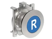 B.P. PLAT AFFLEURANT METAL. MOMENT. AVEC 'R' BLEU