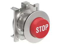 B.P. PLAT DEPASSANT METAL. MOMENT. AVEC 'STOP' ROUGE