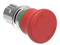 BOUTON COUP-DE POING METAL. TOURNER ISO 13850 ROUGE