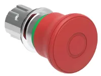 BOUTON COUP-DE-POING METAL. A ACCROCHAGE 40mm ROUGE ISO 13850