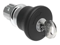 BOUTON COUP-DE-POING METAL. 40mm A CLE 3433E NOIR