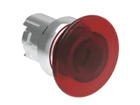 BOUTON COUP-DE-POING ILLUM. METAL. MOMENT. ROUGE