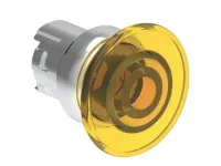 BOUTON COUP-DE-POING ILLUM. METAL. MOMENT. JAUNE