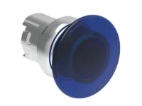 BOUTON COUP-DE-POING ILLUM. METAL. MOMENT. BLEU