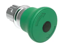 BOUTON COUP-DE-POING ILLUM. METAL. MOMENT. 40mm TOURNER VERT