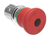 BOUTON COUP-DE-POING ILLUM. METAL. MOMENT. 40mm TOURNER ROUGE