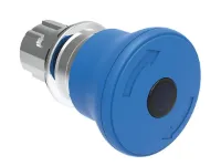 BOUTON COUP-DE-POING ILLUM. METAL. MOMENT. 40mm TOURNER BLEU