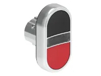 BOUTON DBLE TCHE ILLUM. AFF. METAL. MOMENT. NOIR/ROUGE