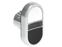 BOUTON DBLE TCHE ILLUM. AFF. METAL. MOMENT. BLANC/NOIR