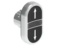 BOUTON DBLE TCHE ILLUM. AFF. METAL. MOMENT. AVEC FLÈCHES HAUT ET BAS NOIR/NOIR
