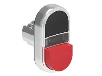 BOUTON DBLE TCHE 1 AFF. &amp; 1 DEPAS. METAL. MOMENT. NOIR/ROUGE