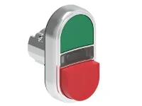 BOUTON DBLE TCHE 1 AFF. &amp; 1 DEPAS. METAL. MOMENT. VERT/ROUGE