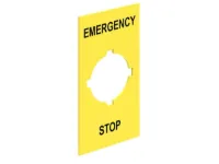 ETIQUETTE ADHESIVE JAUNE 'EMERGENCY STOP'