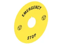 DISQUE JAUNE 90mm 'EMERGENCY STOP'