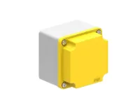 BOITIER EN METAL SANS TROU 80X8X73 GRIS/JAUNE