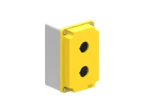 BOITIER EN METAL 2 TROUS JAUNE