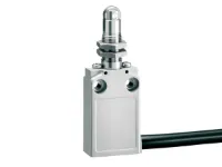 INTERRUPTEUR A POUSSOIR A GALET A SORTIE DE CABLE METAL 1NO+1NF M12 FIXATION A ECROU
