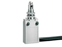INTERRUPTEUR A POUSSOIR A GALET A SORTIE DE CABLE METAL 1NO+1NF M12 FIXATION A ECROU