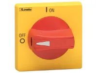 POIGNEE CADENASSABLE ROUGE/JAUNE ABAISSEE FIXATION A ECROU NEMA4X