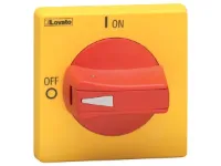 POIGNEE CADENASSABLE ROUGE/JAUNE FIXATION A ECROU NEMA4X DEVEROUILLABLE