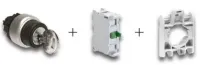 SELECTEUR A SERRURE 2 POS AVEC EXTRACTION CLE A GAUCHE AVEC EMB. DE FIX. ET 2 ELEM. DE CONTACT 1NO