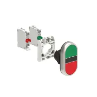 B.P. DBLE TOUCHE AFF. PLASTIQUE A INTER. VERT/ROUGE AVEC EMBASE DE FIXATION 1N0+1NF