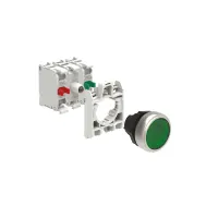 B.P. LUM. A INTERMIT. AFFLEURANT PLASTIQUE VERT AVEC EMBASE DE FIXATION 1NO+1NF DEL 120V