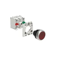 B.P. LUM. A INTERMIT. AFFLEURANT PLASTIQUE ROUGE AVEC EMBASE DE FIXATION  1NO+1NF DEL 230V