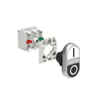 B.P. DBLE TOUCHE ILLU A INTER AFF AVEC 'I-O' BLANC/NOIR AVEC EMB. DE FIX 1NO+1NF DEL 230V