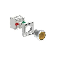 B.P. ILLUM. AFFLEURANT METAL. MOMENT. JAUNE AVEC EMBASE DE FIXATION. 1NO+1NF DEL 120V