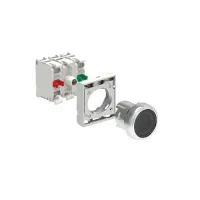 B.P. ILLUM. AFFLEURANT METAL. MOMENT. TRANSPARENT AVEC EMBASE DE FIXATION. 1NO+1NF DEL 24V