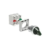 SEL. ILLUM. METAL. 2 POS. STABLE VERT AVEC EMBASE DE FIXATION 1NO+1NF DEL 120V