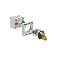SEL. ILLUM. METAL. 2 POS. STABLE JAUNE AVEC EMBASE DE FIXATION 1NO+1NF DEL 120V