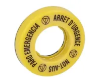 DISQUE ILLUMINE 60mm 120V 'ARRET D'URGENCE / NOT-AUS / PARO EMERGENCIA'