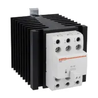 RELAIS STATIQUE (SSR) AVEC DISSIP INTEGRE 3PH (2 CONTROLEES) 60A LIGNE 48-600VAC CONTROLE 90-280VAC