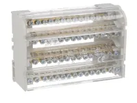 BLOC DE DISTRIBUTION DE PUISSANCE 4P 100A 15 BORNES