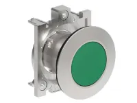 B.P. PLAT A ACCROCHAGE AFFLEURANT METAL. RELACHE A PRESSION VERT