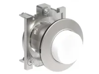 B.P. PLAT A ACCROCHAGE DEPASSANT METAL. RELACHE A PRESSION BLANC